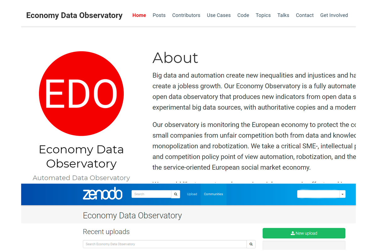 Join our open collaboration Economy Data Observatory team as a [data curator](/authors/curator), [developer](/authors/developer) or [business developer](/authors/team), or share your data in our public repository [Economy Data Observatory on Zenodo](https://zenodo.org/communities/economy_observatory/)